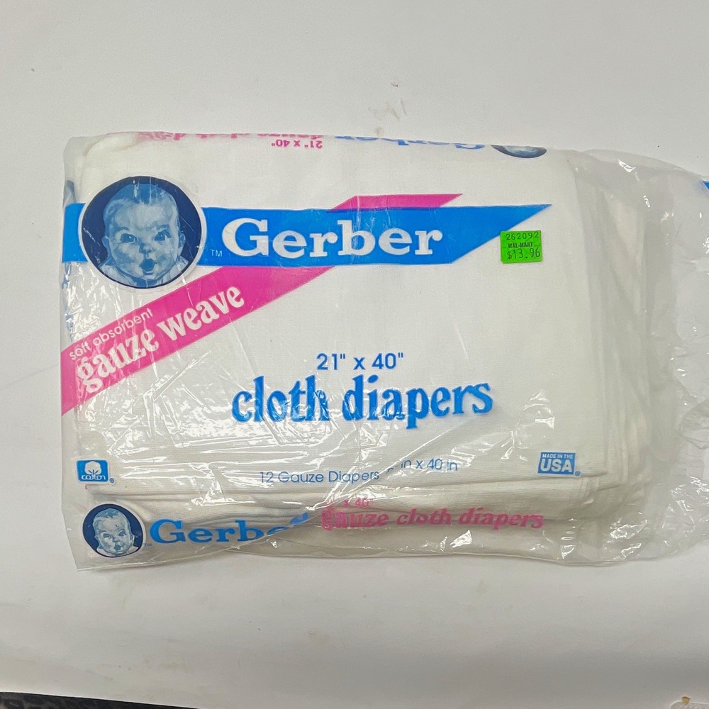 Gerber Gauze Weave Cloth Diapers 8-Pack 100% Cotton White 21 x 40 Style 82910